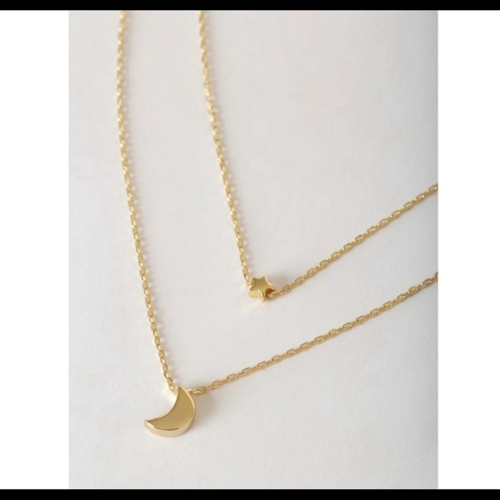 NWT Shashi Luna Lariat 18k Gold Plated Layered Necklace
